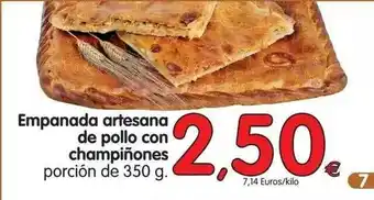 Alimerka Empanada Artesana De Pollo Con Champiñones Porción 350g oferta