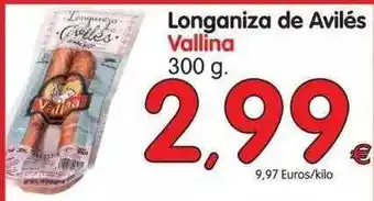 Alimerka Longaniza De Avilés Vallina 300g oferta
