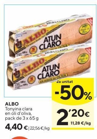 Caprabo Albo tonyina clara en oli d'oliva oferta
