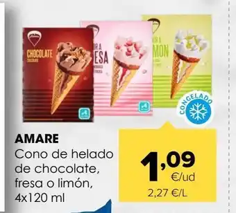 Autoservicios Familia Amare cono de helado de chocolate, fresa o limon oferta