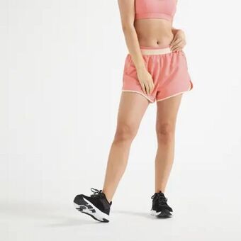 Decathlon Short pantalón corto fitness amplio mujer rosa pálido oferta