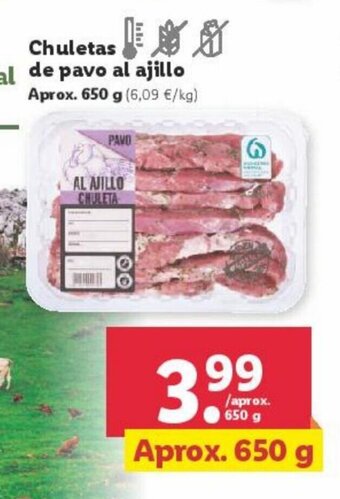 Lidl Chuletas de pavo al ajillo oferta