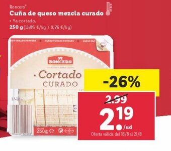 Lidl Cuña de queso mezcla curado oferta