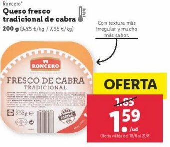 Lidl Queso fresco tradicional de cabra oferta