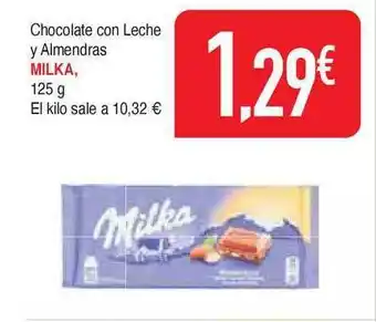 Masymas Milka Chocolte Con Leche Y Almendras 125g oferta