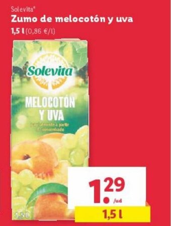 Lidl Zumo de melocotón Y Uva oferta