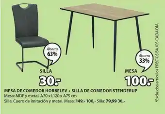 JYSK Mesa De Comedor Horbelev + Silla De Comedor Stenderup oferta