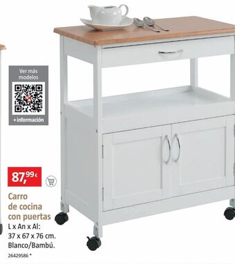 Bauhaus Carro de cocina con puertas oferta