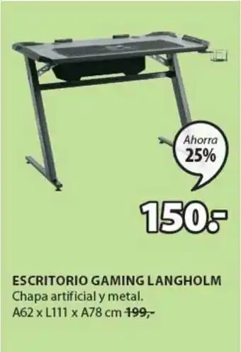 JYSK Escritorio Gaming Langholm oferta