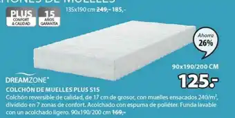 JYSK Ahorra 26% Dreamzone Colchón De Muelles Plus S15 oferta