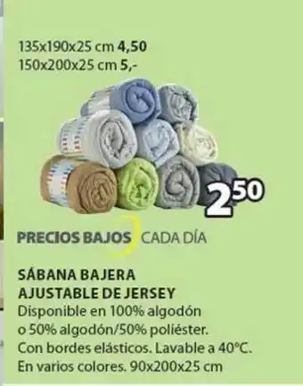 JYSK Precios Bajos Cada Día Sábana Bajera Ajustable De Jersey oferta