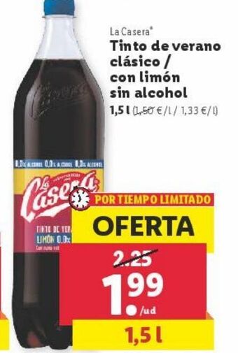 Lidl Tinto de verano la casera oferta