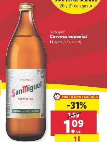 Lidl Cerveza especial san miguel oferta