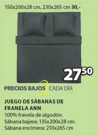 JYSK Precios Bajos Cada Día Juego De Sábanas De Franela Ann oferta