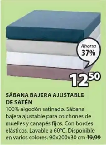 JYSK Ahorra 37% Sábana Bajera Ajustable De Satén oferta