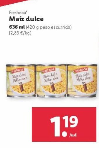 Lidl Maiz Dulce oferta