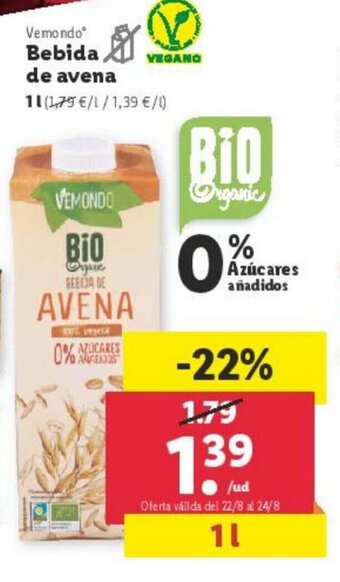 Lidl Bebida De Avena oferta