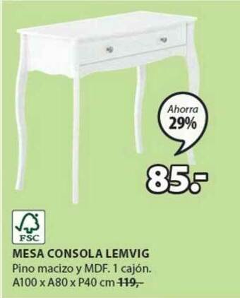 JYSK Mesa Consola Lemvig oferta