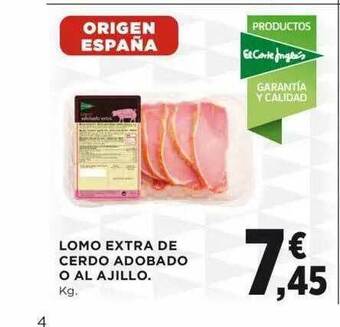 Hipercor Lomo Extra De Cerdo Adobado O Al Ajillo oferta