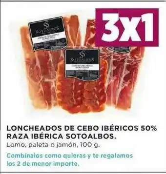 Hipercor Loncheados De Cebo Ibéricos 50% Raza Ibérica Sotoalbos 100g oferta
