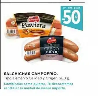 Hipercor 2a Unidad -50% Salchichas Campofrío oferta
