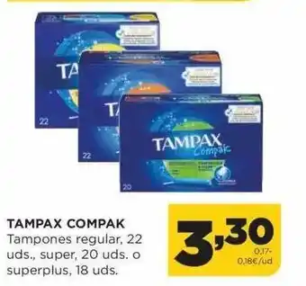 Alimerka Tampax compak tampones regular 22 super 20 o superplus oferta