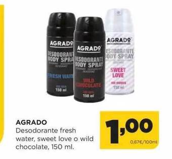 Alimerka Agrado desodorante fresh water sweet love o wild chocolate oferta