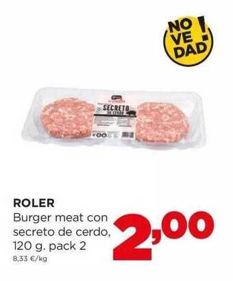 Alimerka Roler burger meat con secreto de cerdo pack 2 oferta