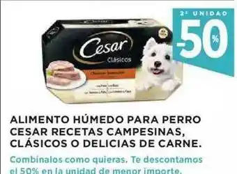Hipercor 2a Unidad -50% Alimento Húmedo Para Perro Cesar Recetas Campesinas Clásicos O Delicias De Carne oferta
