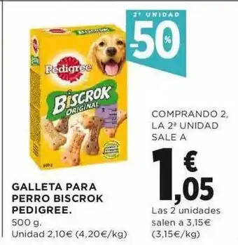 Hipercor Galleta Para Perro Biscrok Pedigree 500g oferta