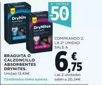 Hipercor Braguita O Calzoncillo Absorbentes Drynites oferta
