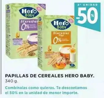 Hipercor Papillas De Cereales Hero Baby 340g oferta