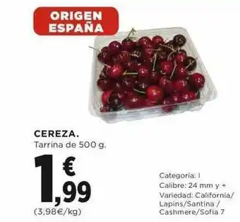 Hipercor Cereza 500g oferta