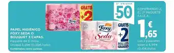Hipercor Papel Higiénico Foxy Seda O Bouquet 3 Capas oferta
