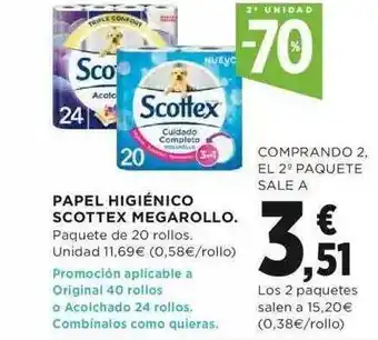 Hipercor Papel Higiénico Scottex Megarollo oferta