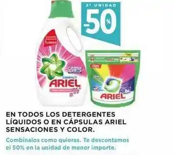 Hipercor En Todos Los Detergentes Líquidos O En Cápsulas Ariel Sensaciones Y Color oferta