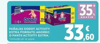 Hipercor Pañales Dodot Activity Extra Formato Ahorro O Pants Activity Extra oferta