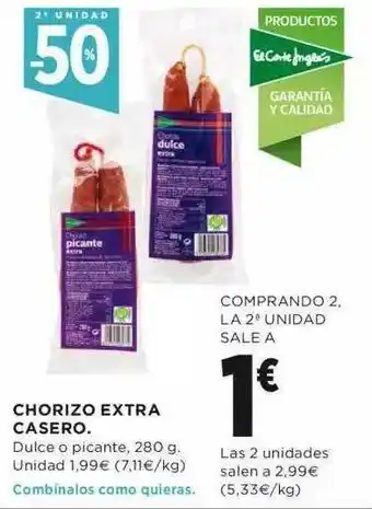 Hipercor Chorizo Extra Casero oferta