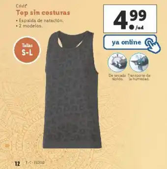 Lidl Top sin costuras oferta