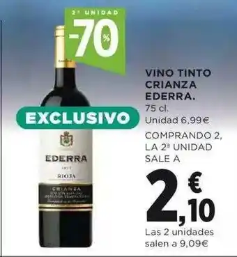 Hipercor Vino Tinto Crianza Ederra 75cl oferta