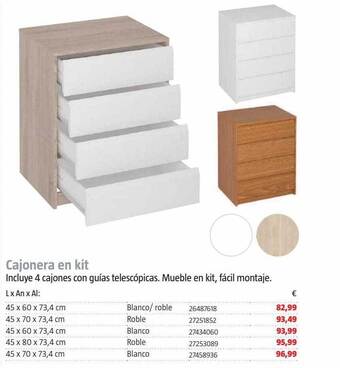 Bauhaus Cajonera en kit oferta