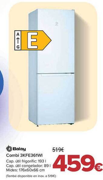Carrefour Balay combi 3kfe361wi oferta