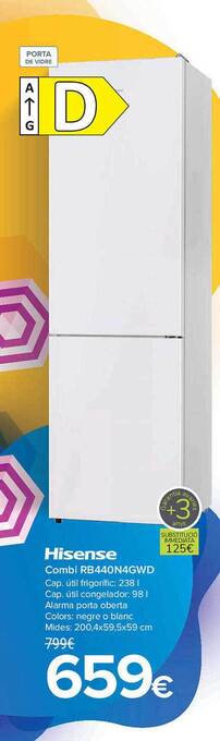 Carrefour Hisense combi rb440n4gwd oferta