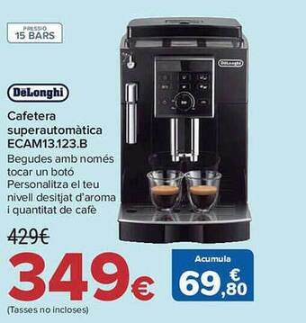 Carrefour Delonghi cafetera superautomàtica ecam13.123.b oferta