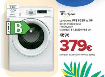 Carrefour Whirlpool lavadora ffs 8258 w sp oferta