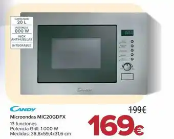 Carrefour Candy microondas mic20gdx oferta