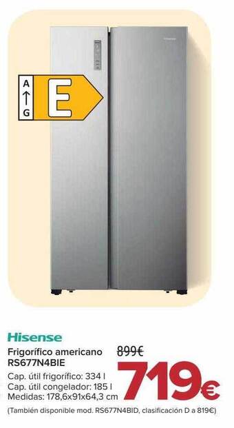 Carrefour Hisense frigorífico americano rs677n4bie oferta