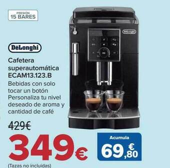 Carrefour Delonghi cafetera superautomática ecam13.123.b oferta