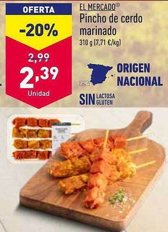 ALDI Pincho de cerdo marinado oferta