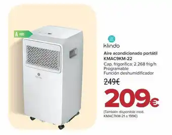 Carrefour Klindo aire acondicionador portátil kmac9km-22 oferta